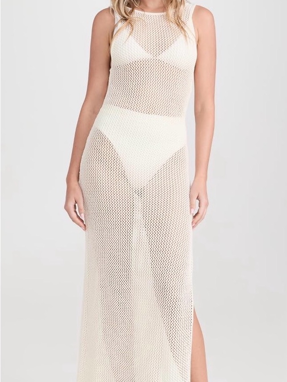 L Space Cream Mesh Maxi Swim Cover-Up Dress - Women Swim